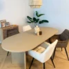 Eetkamerstoel velvet met armleuning - bruin - 87x56.5x43 cm