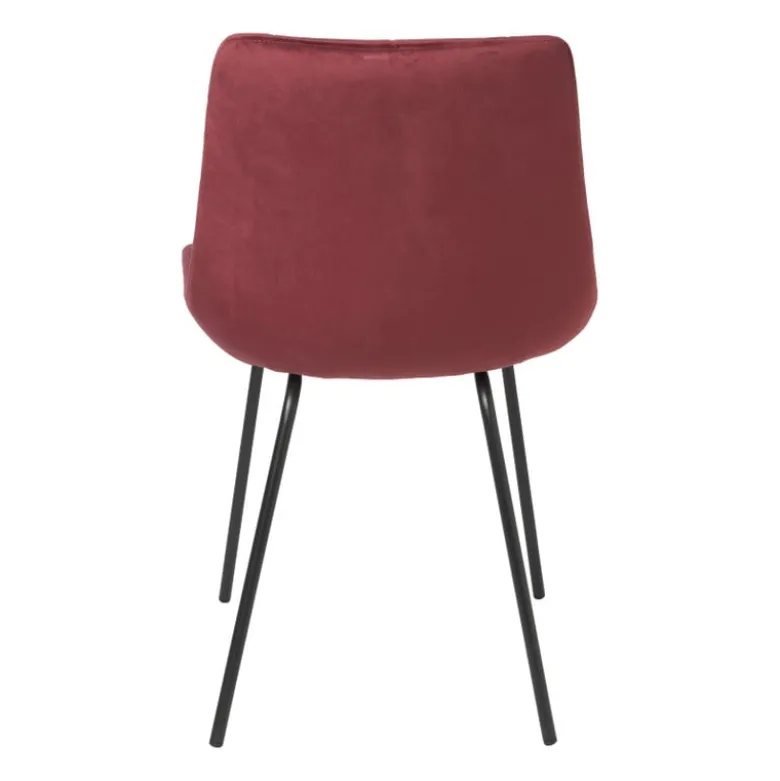 Eetkamerstoel velvet - rood - 79x50x44 cm