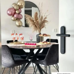 Eetkamerstoel zwart - velvet - 52x52x81 cm