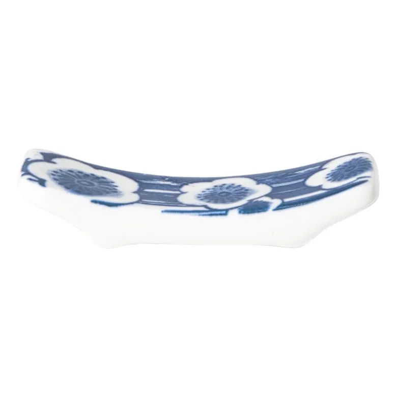 Eetstokjeshouder Mico bloemen - blauw/wit - 1.5x6x1.2 cm