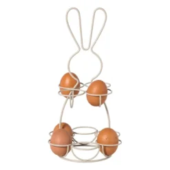 Eieren etagere haas - wit - ø17x31 cm