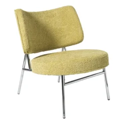 Fauteuil Amber - geel/zilverkleurig - 71.5x63x70.5 cm