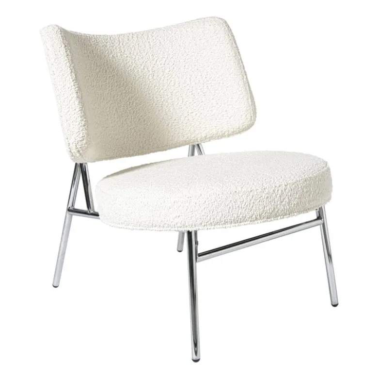 Fauteuil Amber - wit/zilverkleurig - 71.5x63x70.5 cm