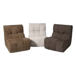 Fauteuil chenille chunk - beige - 87x72x66 cm