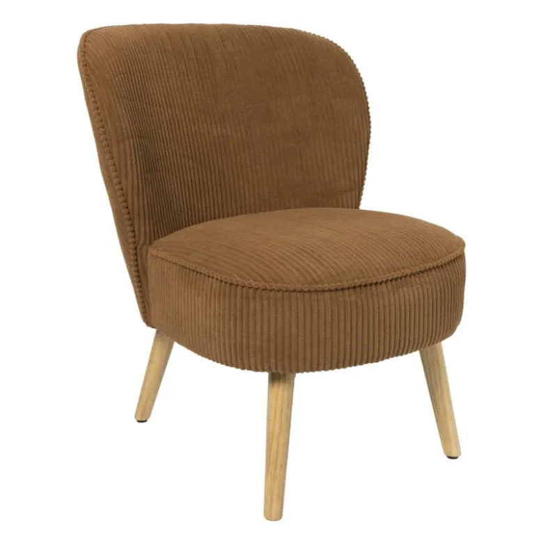 Fauteuil Didi corduroy - bruin - 77x60x69 cm