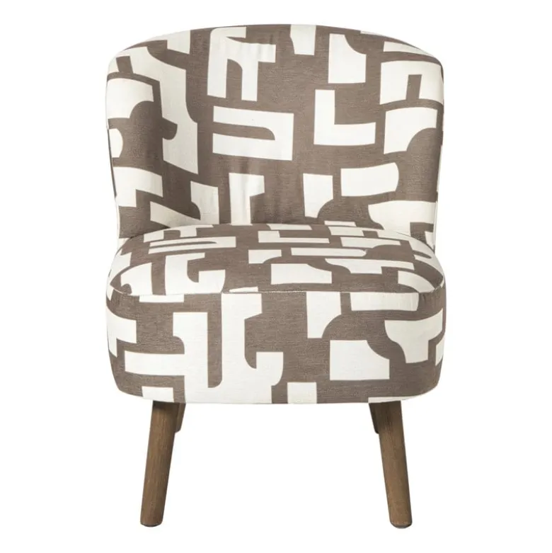 Fauteuil japandi - beige - 69x66x56 cm