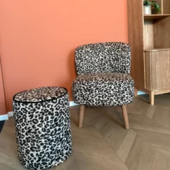 Fauteuil luipaard - bruin - 69x66x56 cm