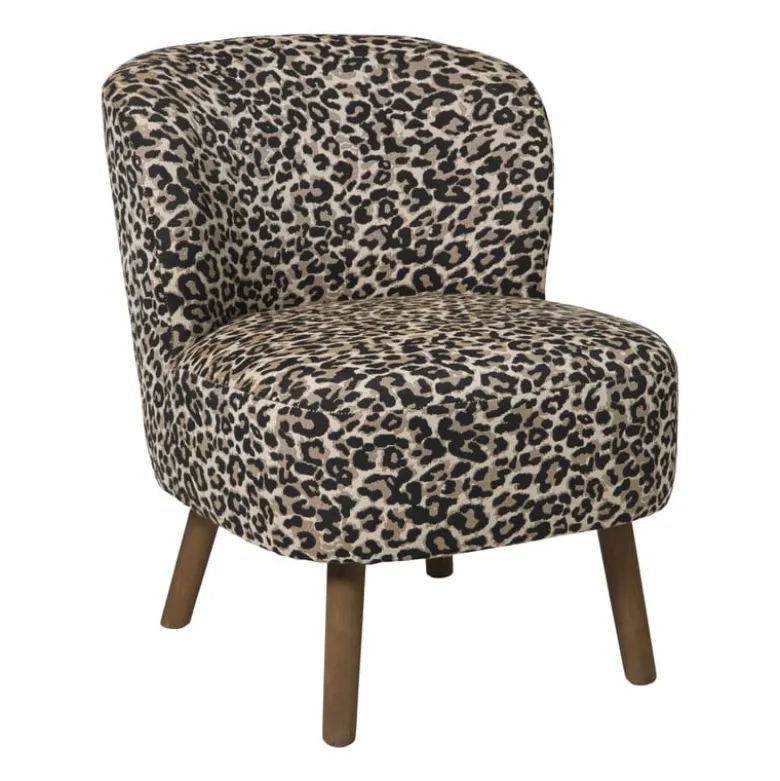 Fauteuil luipaard - bruin - 69x66x56 cm