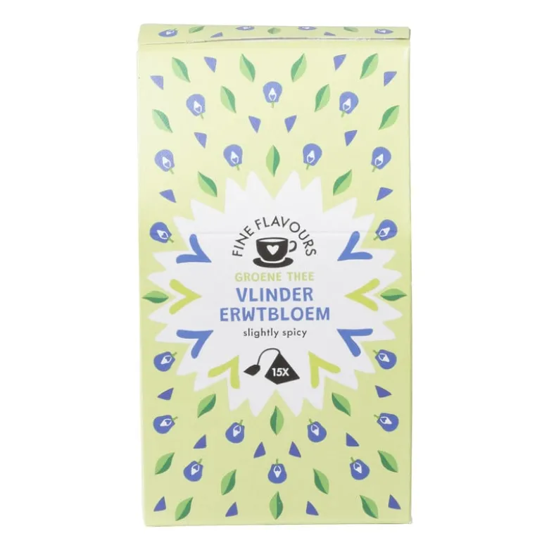 Fine flavours groene thee - vlindererwt - 15 piramide zakjes