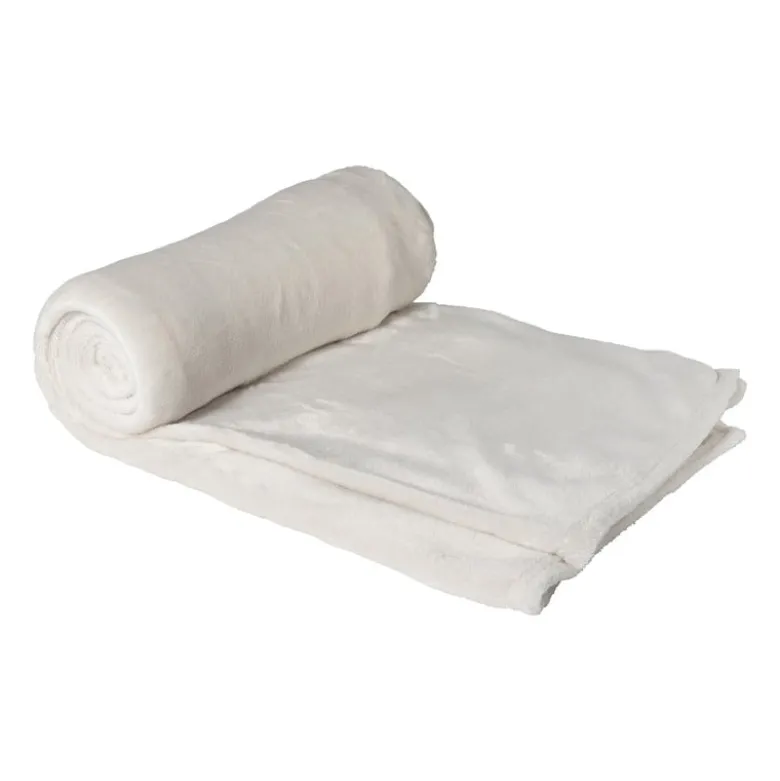 Fleece deken - wit - 200x150 cm