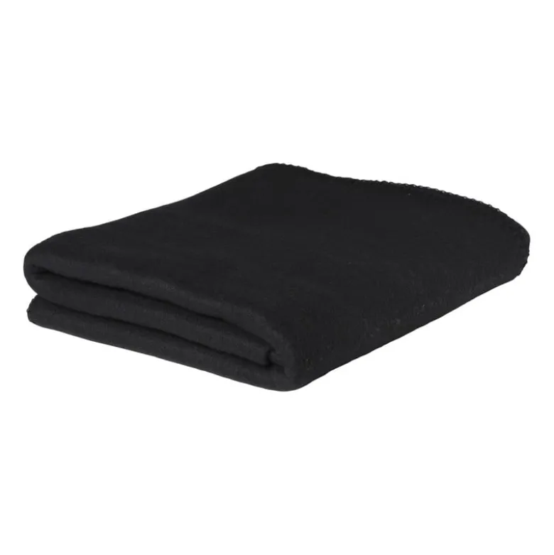 Fleece deken - zwart - 160x130 cm