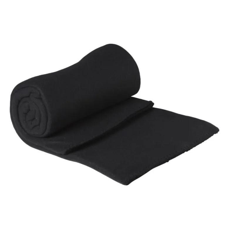 Fleece deken - zwart - 160x130 cm