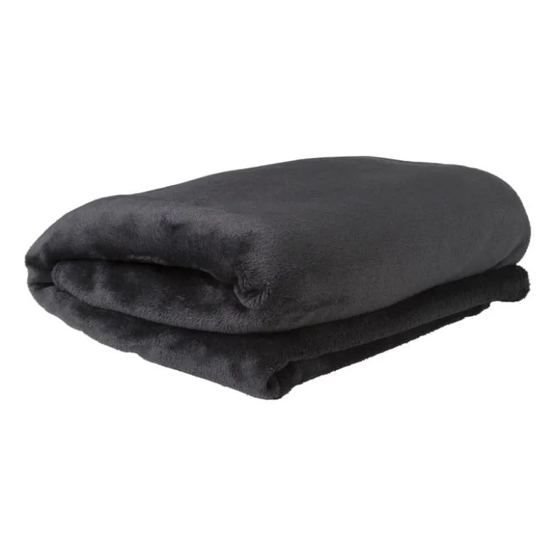 Fleece deken - zwart - 200x150 cm