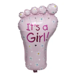 Folieballon it's a girl - roze - 65 cm
