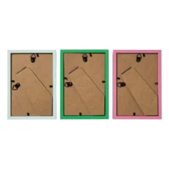 Fotolijsten set van 3 - groen/roze/blauw - 10x15 cm