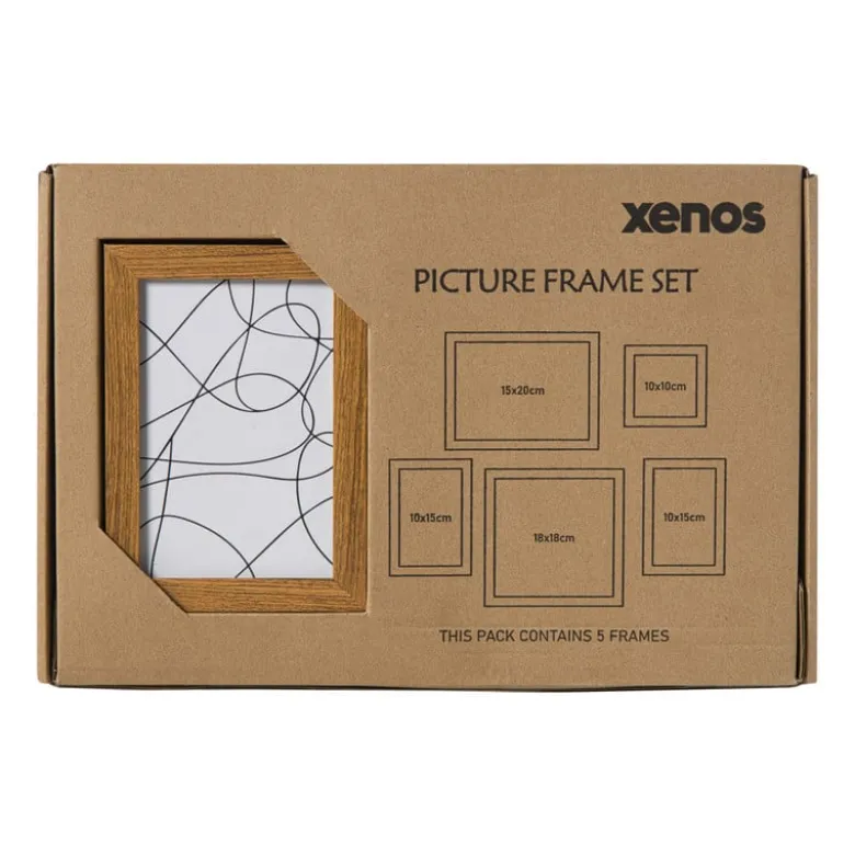Fotolijstjes - hout - set van 5