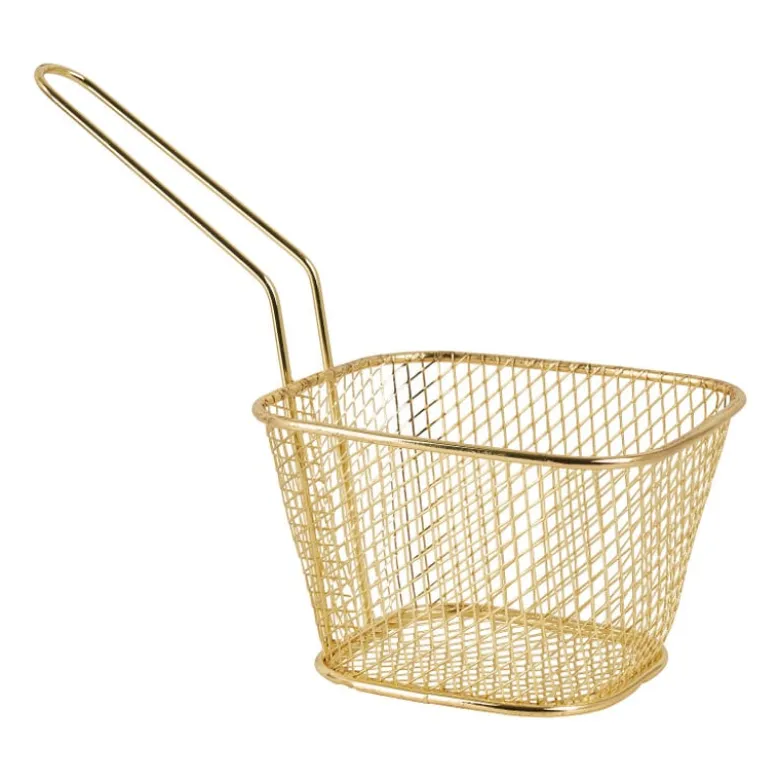 Frituurmandje - goud - 10.5x8.5x6.5 cm