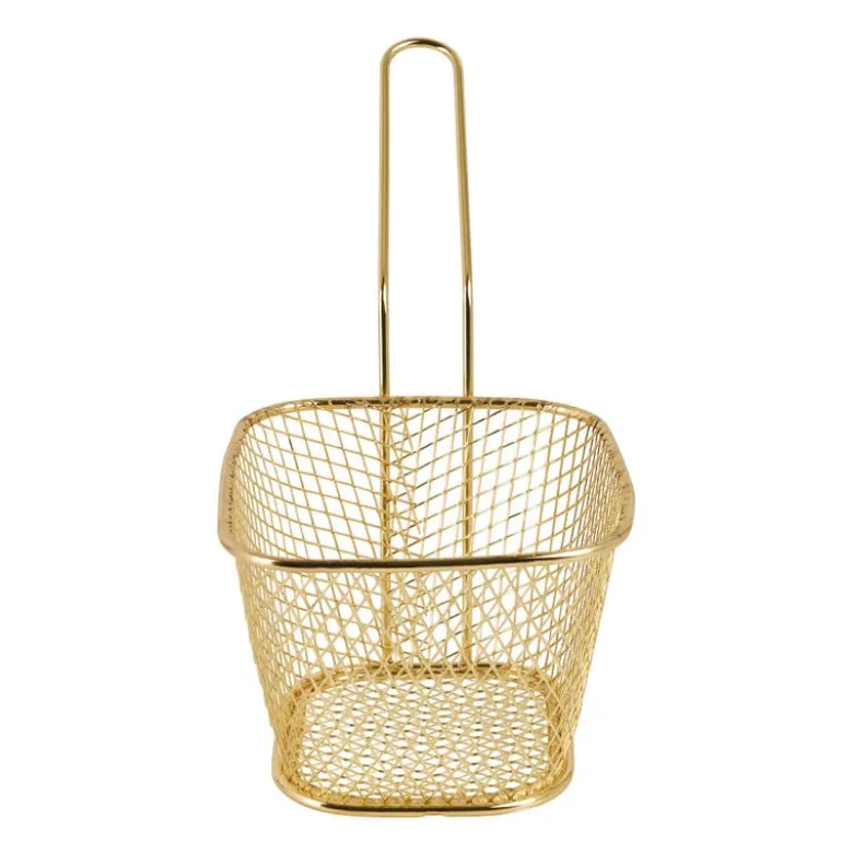 Frituurmandje - goud - 10.5x8.5x6.5 cm