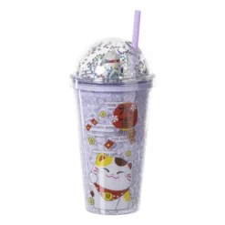 Funny beker kat - paars - 450 ml