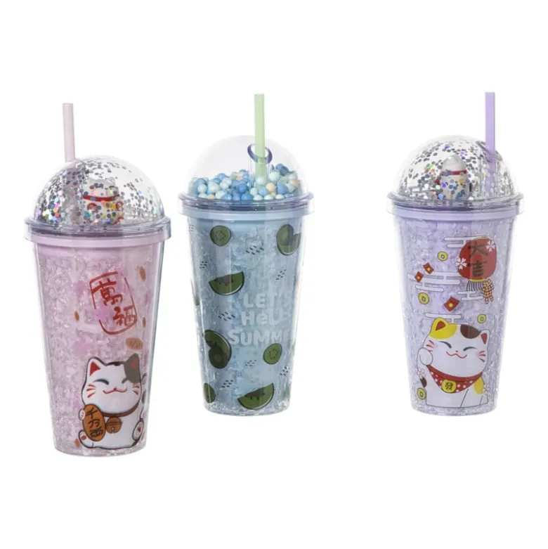 Funny beker kat - roze - 450 ml