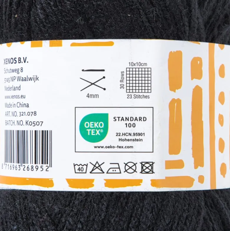 Garen acryl - zwart - 100 gram - 240 meter