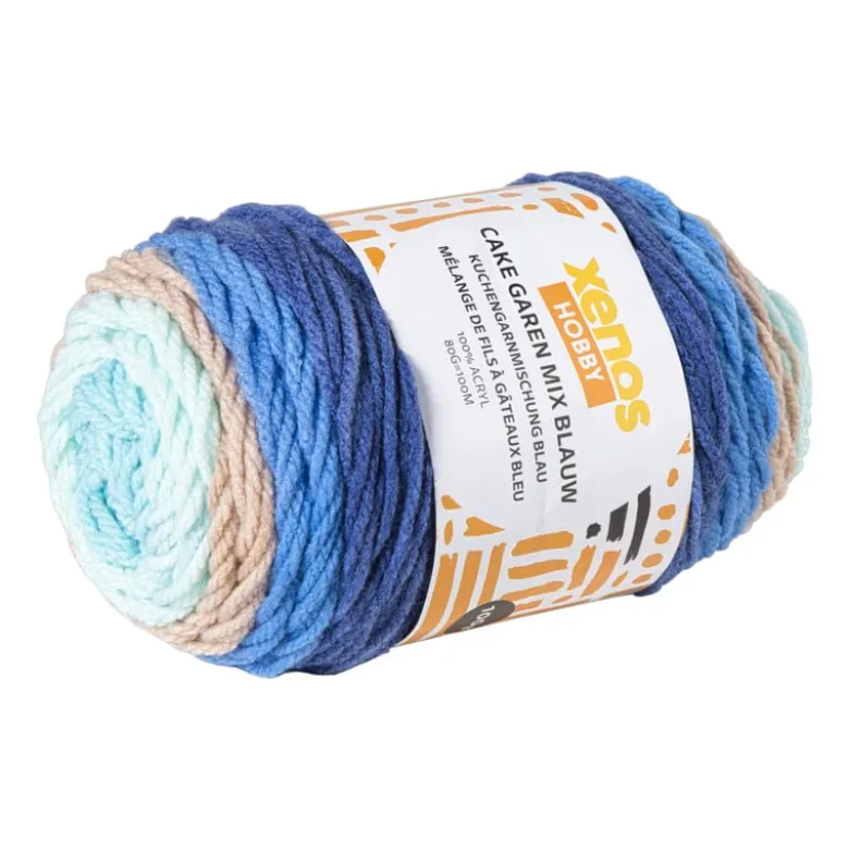 Garen cakemix - blauw - 100 gram - 160 meter