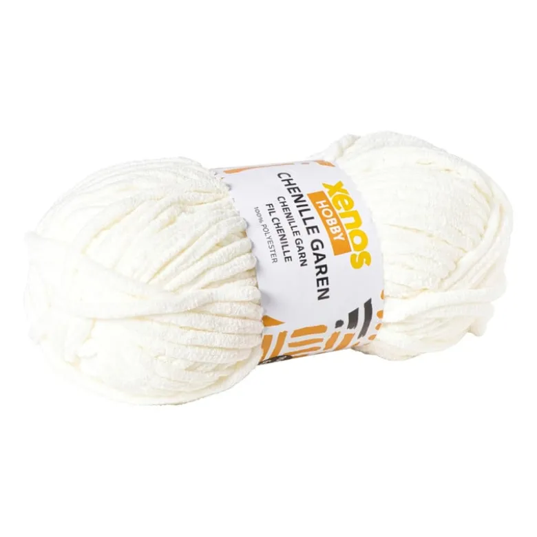 Garen chenille - wit - 100 gram - 60 meter