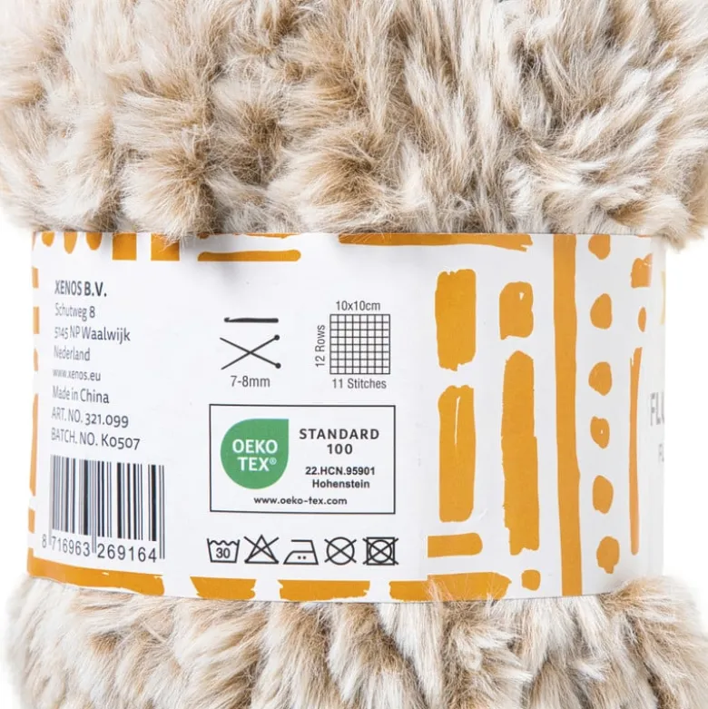 Garen fluffy - beige/bruin - 100 gram - 60 meter