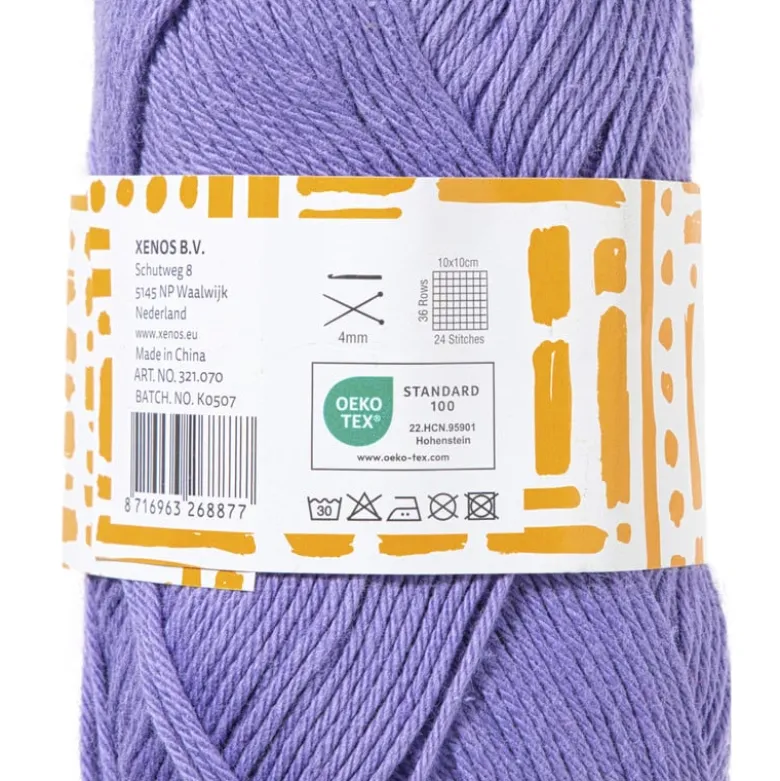 Garen katoen - lila - 50 gram - 125 meter