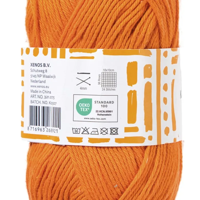 Garen katoen - oranje - 50 gram - 125 meter