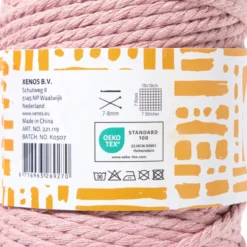 Garen macramé - roze - 500 gram - 100 meter