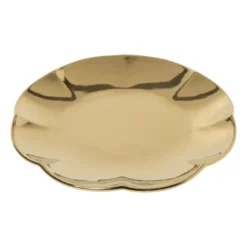 Gebaksbordje goud - keramiek - ø15.5x2 cm