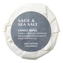 Geurkaars met refill - salie & zeezout