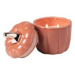 Geurkaars pompoen - roze - ø10x12 cm