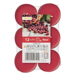 Geurwaxinelichten - cranberry - set van 12