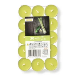 Geurwaxinelichten - lemongras - set van 30