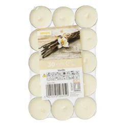 Geurwaxinelichten - vanille - set van 30