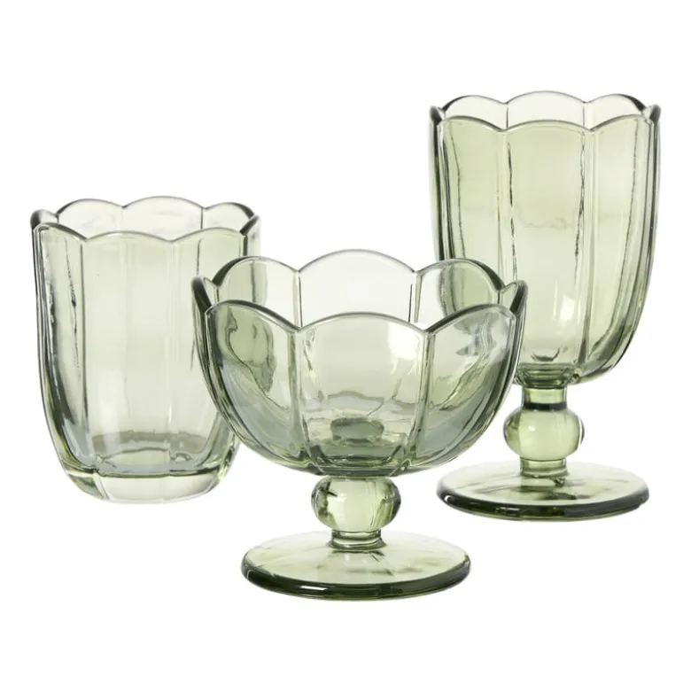 Glas op stam - groen - 240 ml