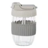 Glazen to-go beker - grijs - 350 ml