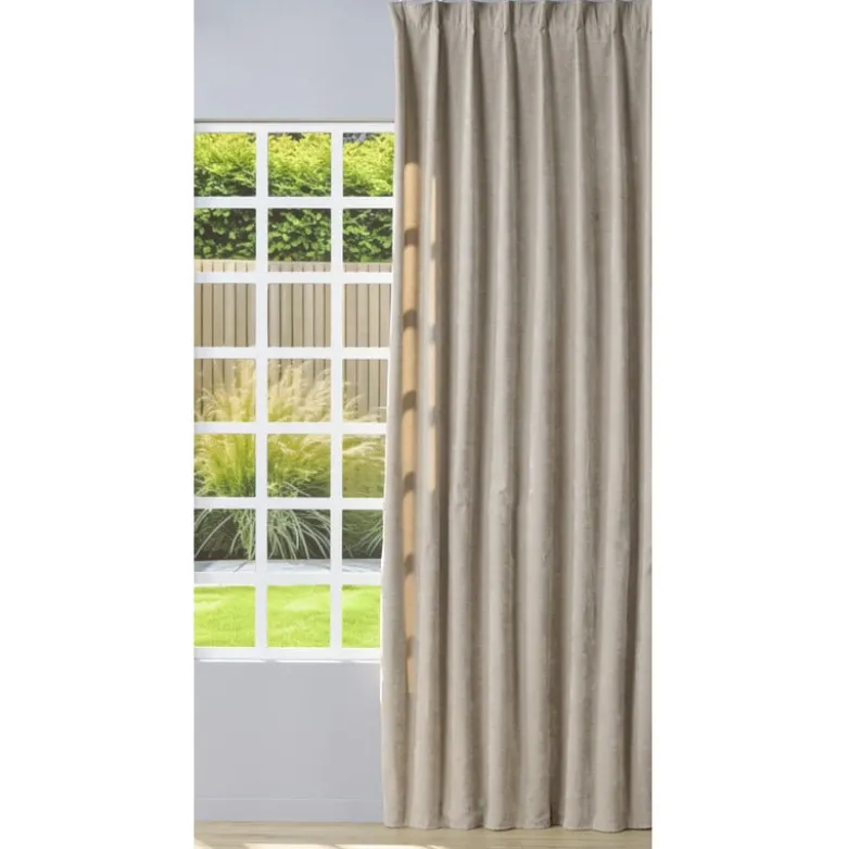 Gordijn chenille - beige - 140x250 cm