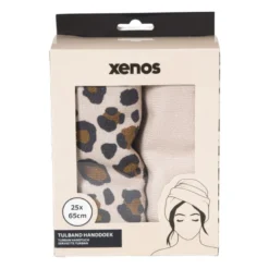 Handdoek tulband - panter - set van 2