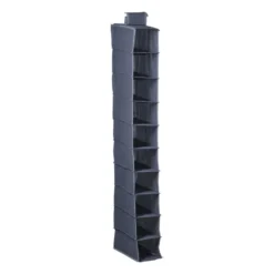 Hang organiser met 10 vakken - grijs - 154x34x6 cm