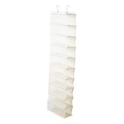 Hang organiser met 10 vakken - wit - 125x15x30 cm