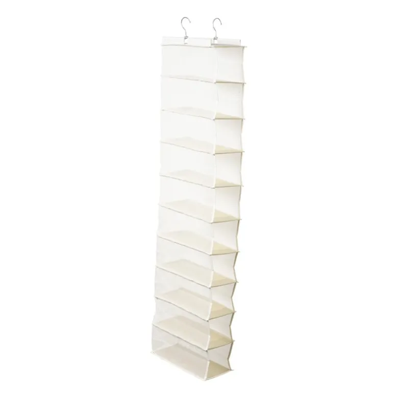 Hang organiser met 10 vakken - wit - 125x15x30 cm