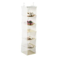 Hang organiser met 6 vakken - wit - 125x30x30 cm
