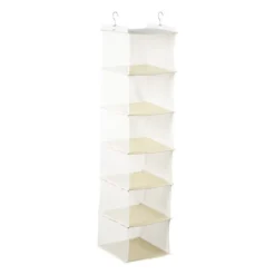 Hang organiser met 6 vakken - wit - 125x30x30 cm