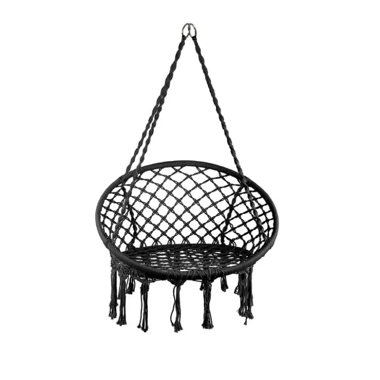 Hangstoel knoet - zwart - ⌀80x100 cm