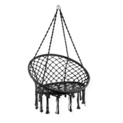Hangstoel knoet - zwart - ⌀80x100 cm