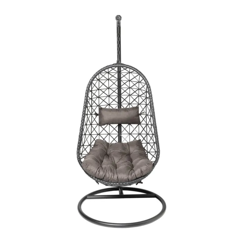 Hangstoel Mallorca met standaard - zwart - 125x83x67 cm