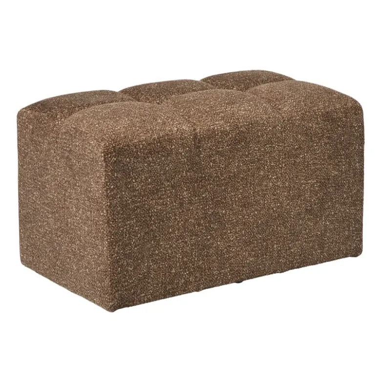 Hocker chenille - bruin - 38x66x38 cm
